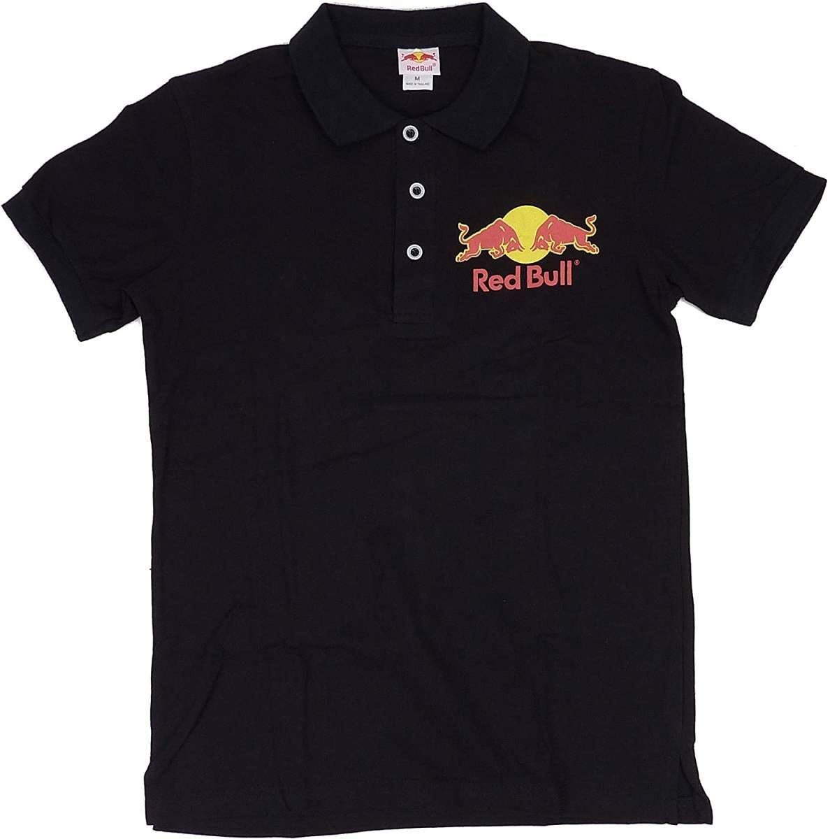 送料無料ライン対応ショップ限定キャンペーン Red Bull ブラック ポロシャツ 半袖 バイソンロゴ レッドブル メンズウェア