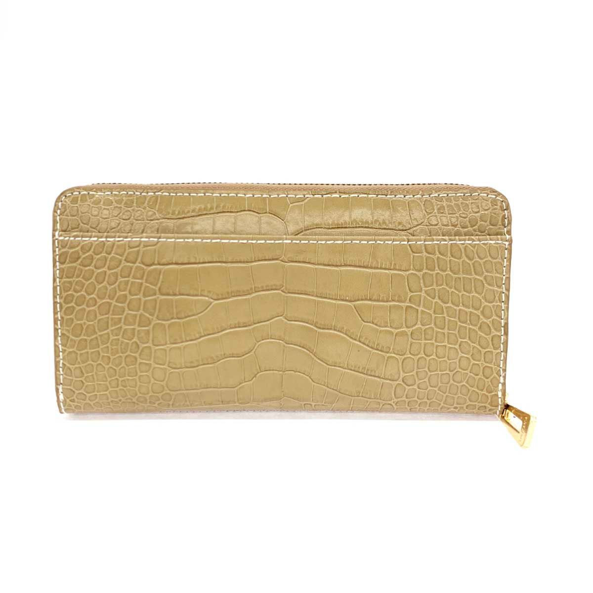 未使用品 TUSCANIA トスカーニア 長財布 ベージュ ラウンドファスナー