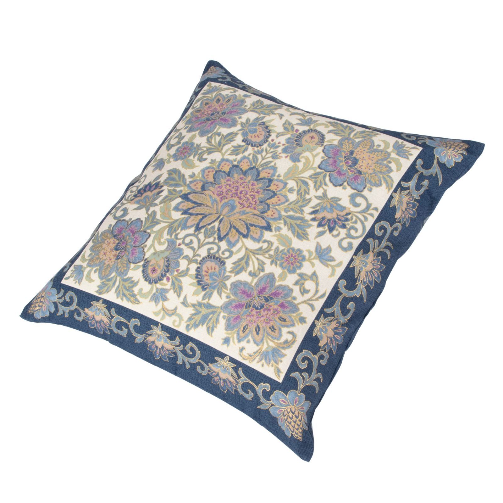 数量 西川 座布団カバー 銘仙判 55X59cm 洗える nishikawa 更紗 洋風 ブルー PG02083091