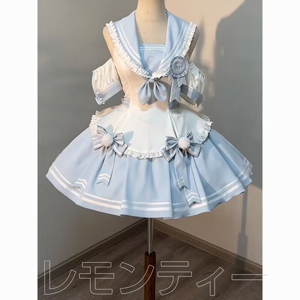 ロリータ ジャンパースカート 甘ロリ 姫袖 ギャル系 量産型 地雷系 リボン プリセス系 お姫様ドレス ウエスト ハイウエストスカート ワン