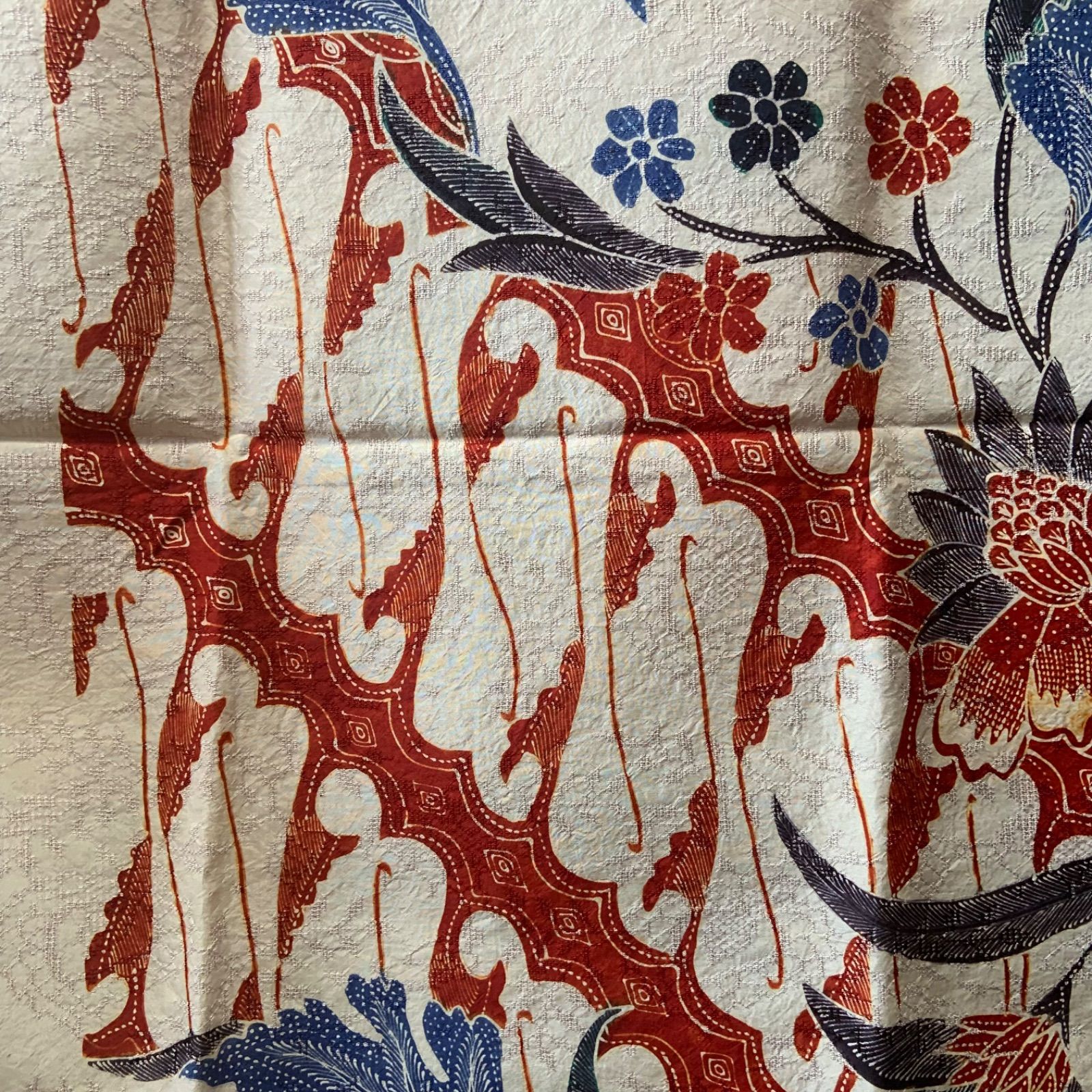 インドネシア 手作り 絹 バティック 大判 Indonesian Handmade Silk Batik