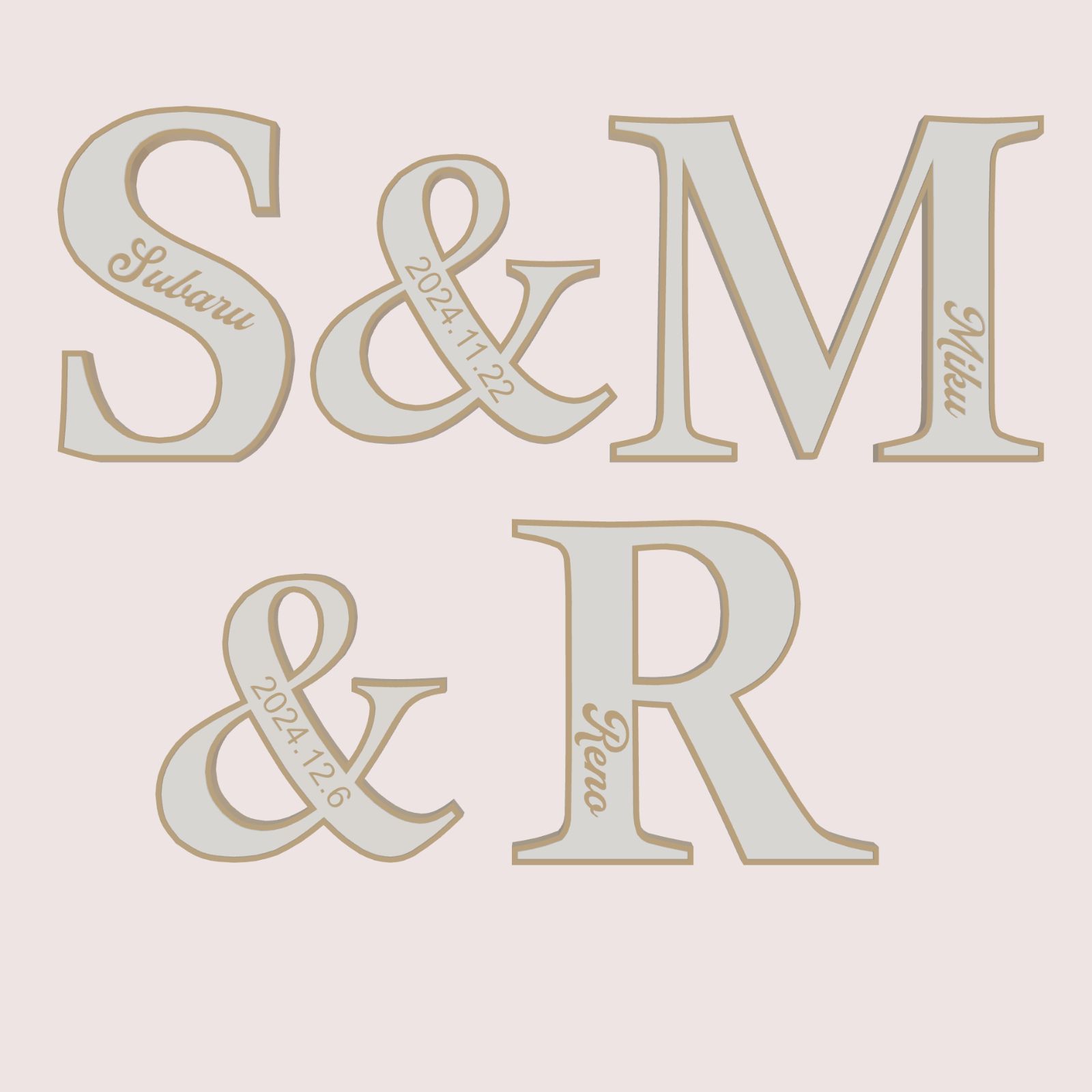 ハッピー様 専用】イニシャルオブジェ バイカラー - メルカリ