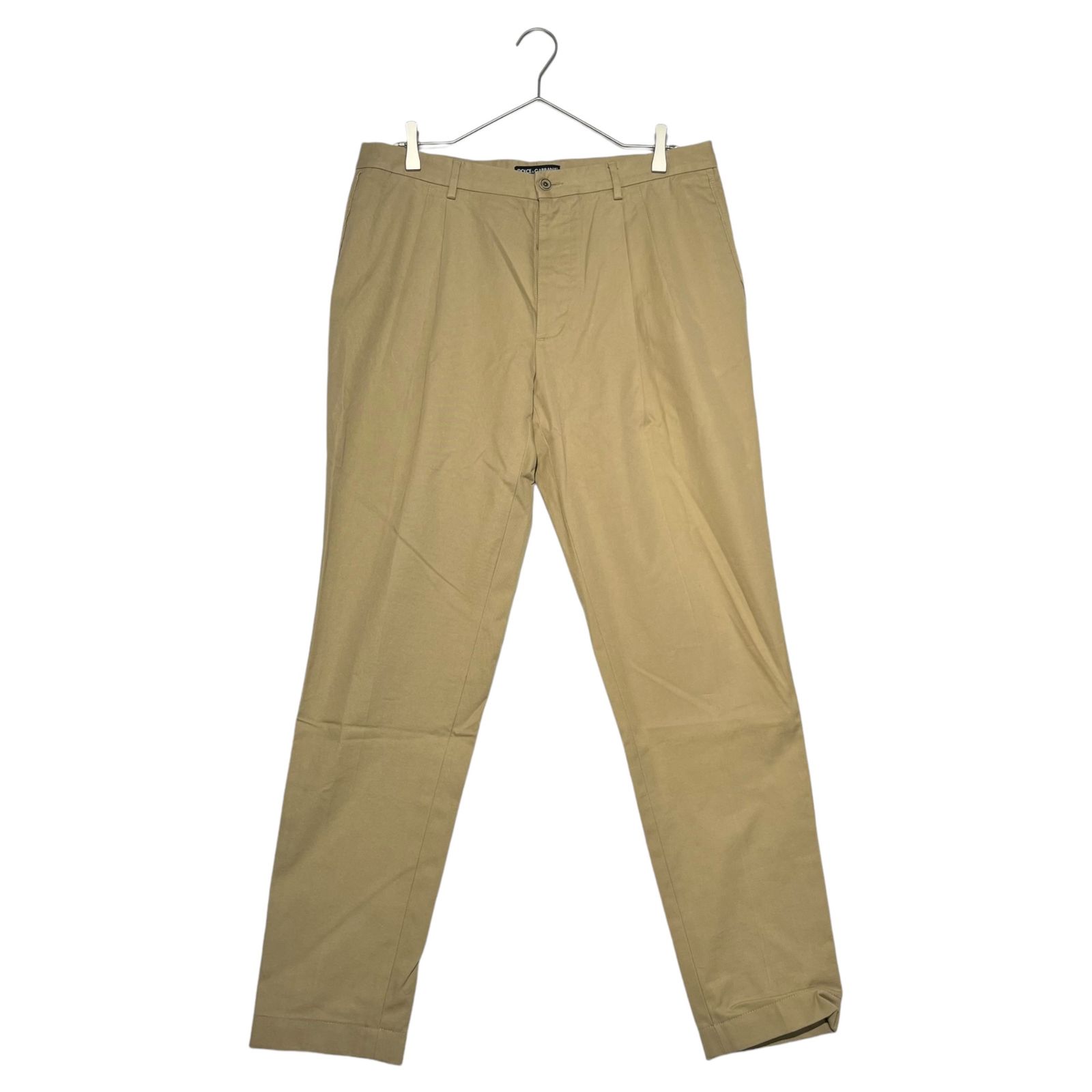 DOLCEu0026GABBANA(ドルチェu0026ガッバーナドルガバ) 2 tuck chino trousers 2タック チノ トラウザー パンツ G34TAX FU6KA 48(L程度) ベージュ