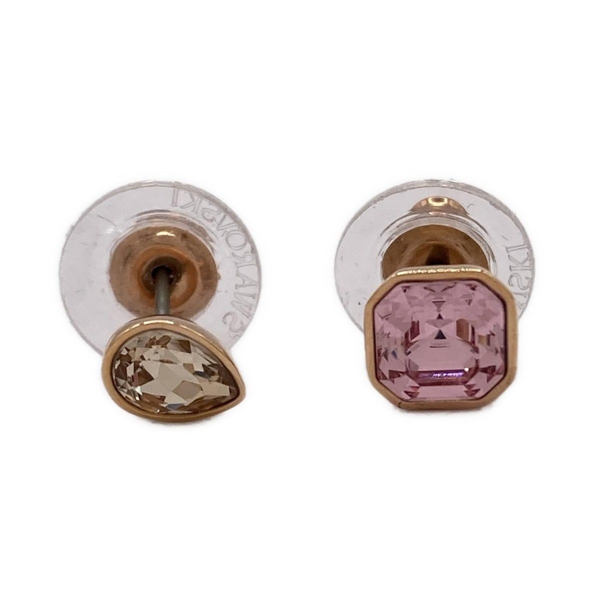 SWAROVSKI スワロフスキー ピアス - ゴールド×クリア×ライトピンク