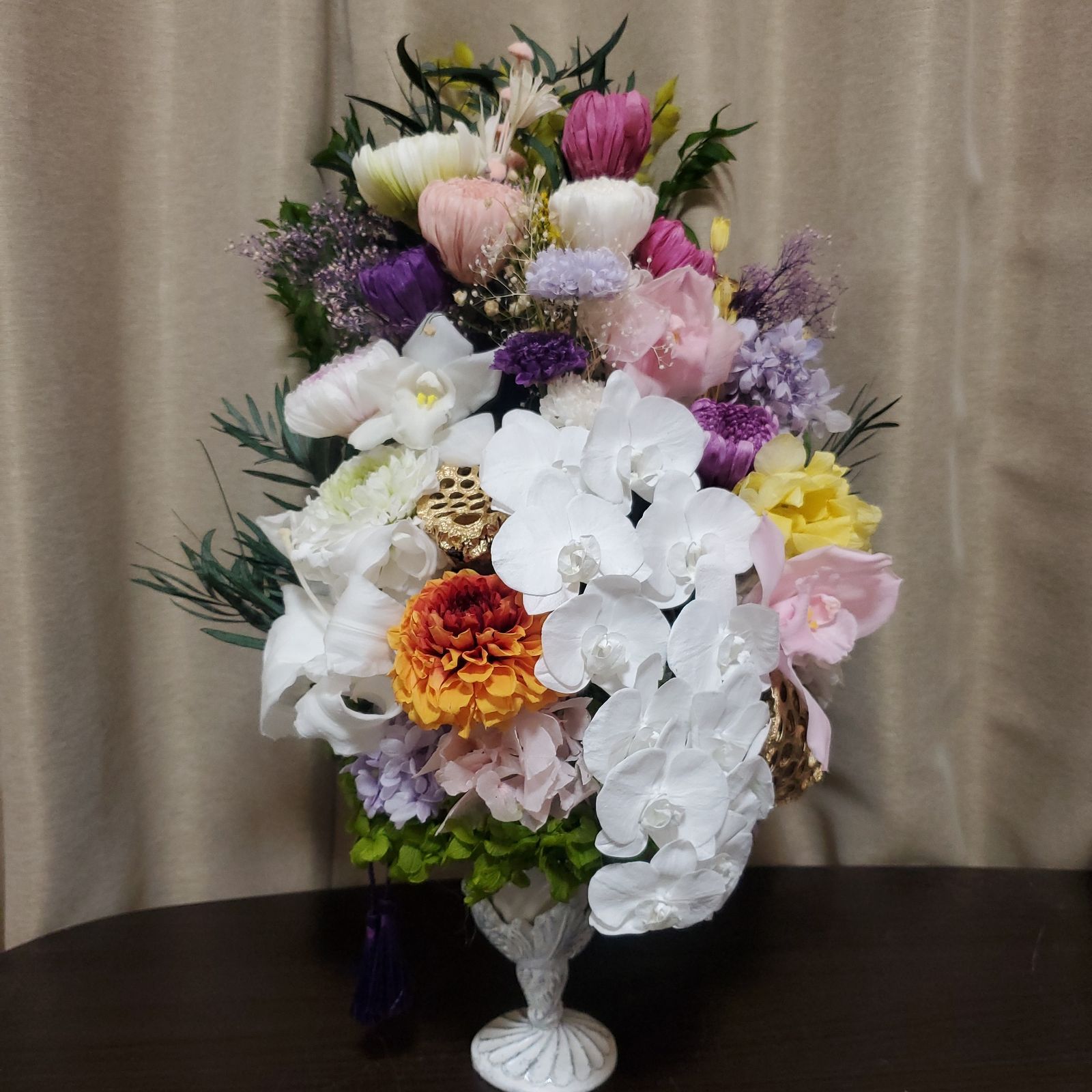 特選  お仏壇用の仏花　お供え花  カサブランカ　プリザーブドフラワー