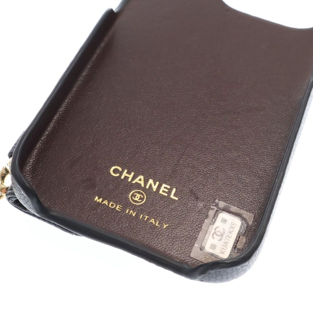 CHANEL (シャネル) iPhone15Pro アイフォン キャビアスキン レザー
