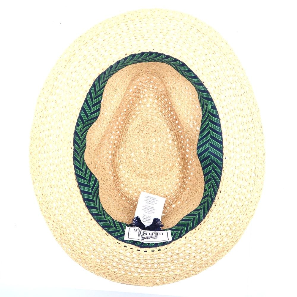 エルメス　新品未使用　ストローハット　パナマ　麦わら帽子　HERMES HERMES 美品 エルメス パナマハット サイズ56 ベージュ シルバー