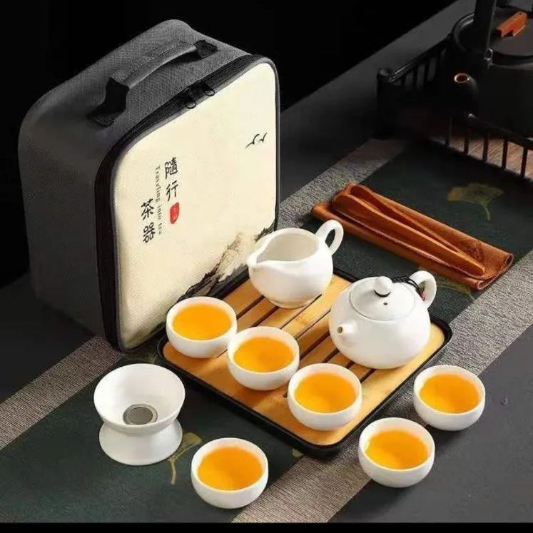 ◇中国茶器セットコンパクト収納ケース付 茶器白フルセット◇ - メルカリ