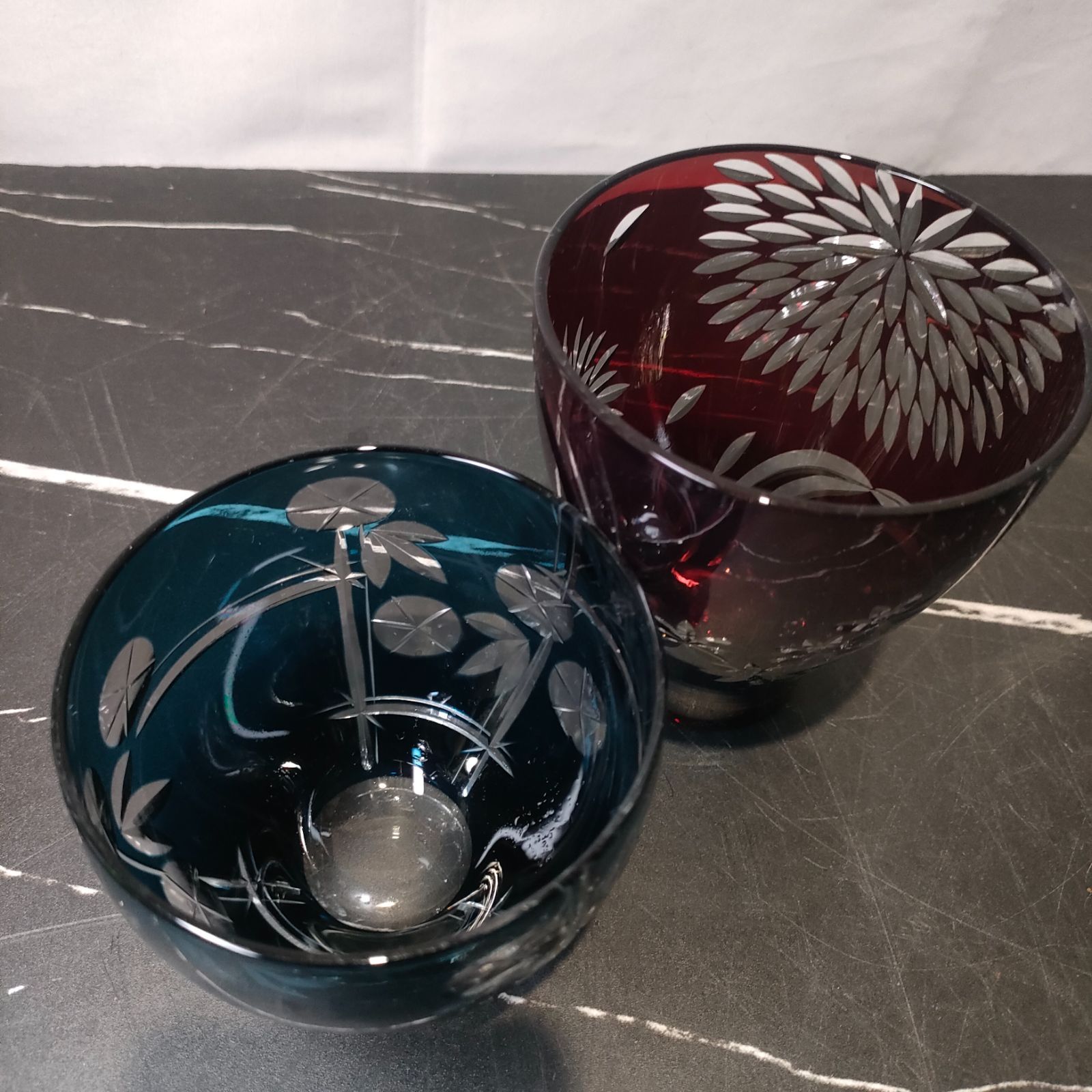 ④ 【美品】東洋佐々木ガラス キリコ 2個セット ロックグラス