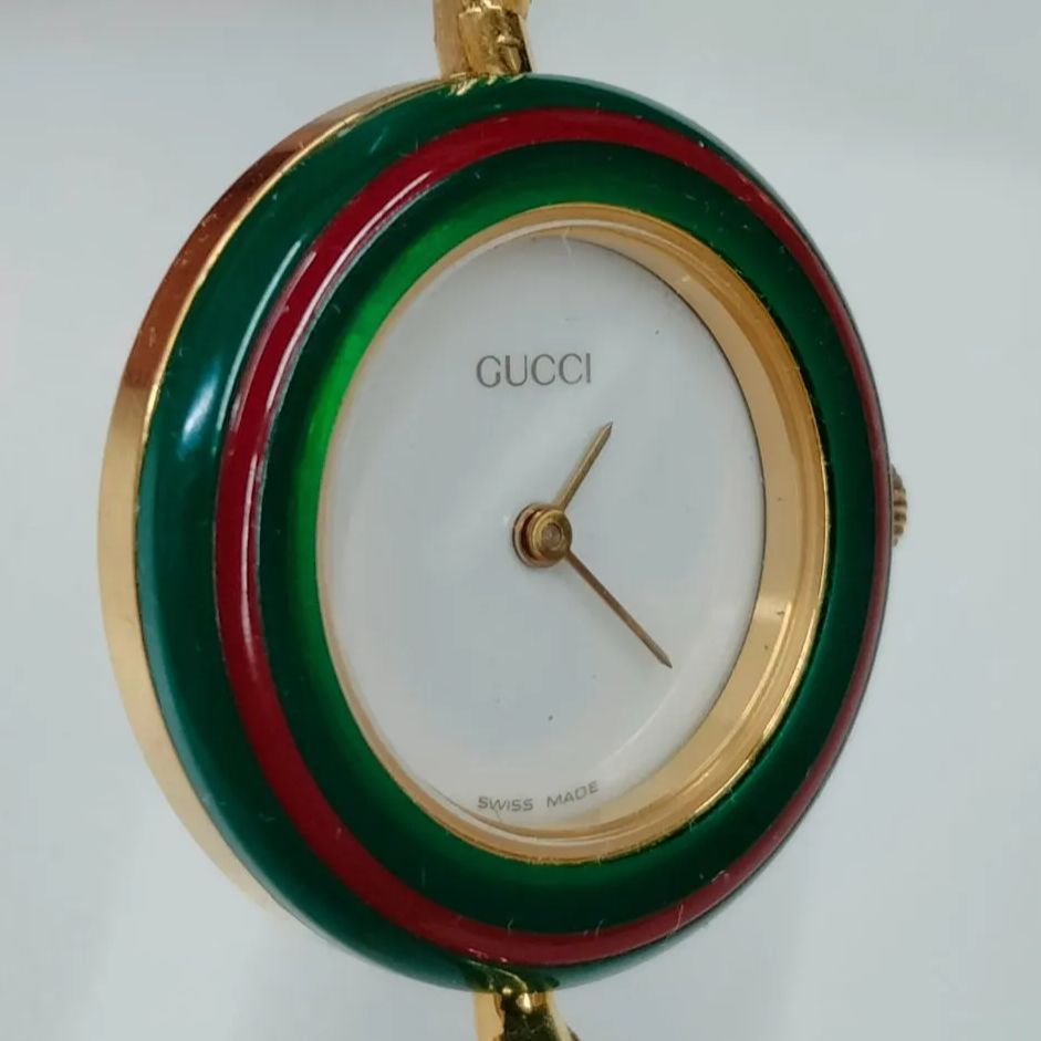 GUCCI グッチ腕時計　チェンジベゼル　ゴールド　ジャンク品 外観美品ジャンク品希少ヴィンテージ】GUCCI グッチ チェンジ
