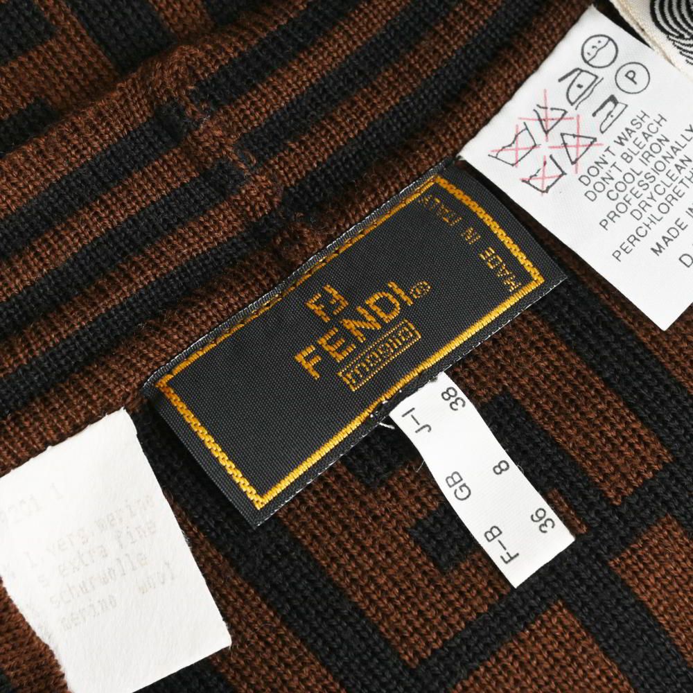 FENDI ヴィンテージ ズッカ柄 ウール ニット カーディガン