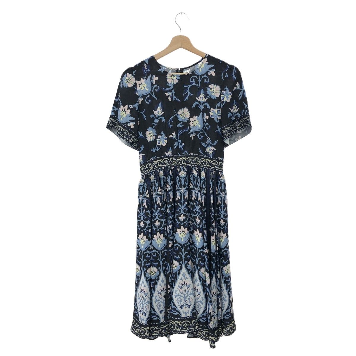 未使用品 DUAL VIEW デュアルヴュー 半袖ワンピース ネイビー 花柄  