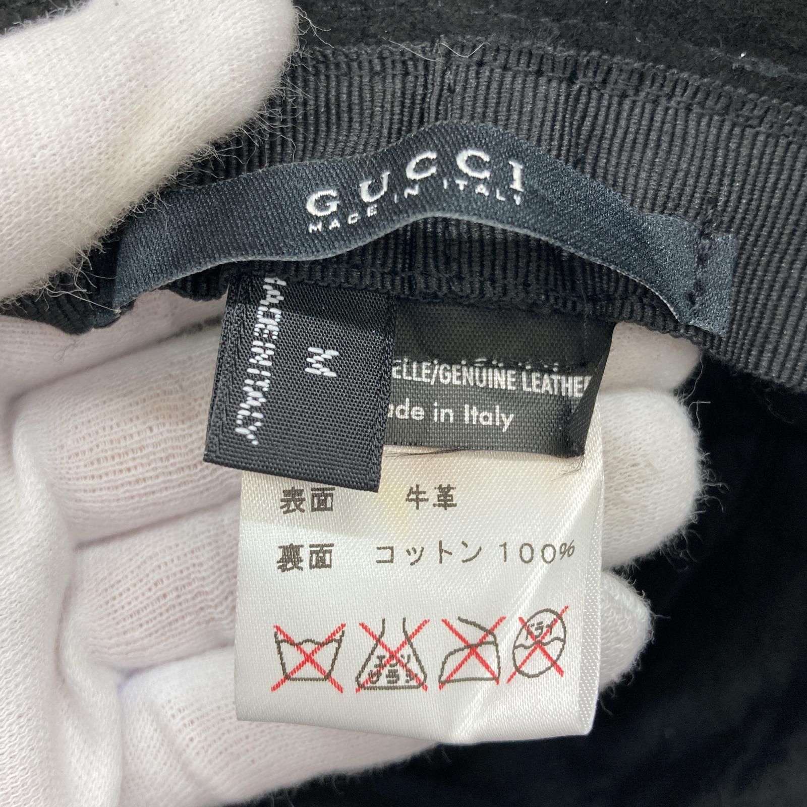 GUCCI グッチ レザー バケットハット sizeM/ブラック - メルカリ