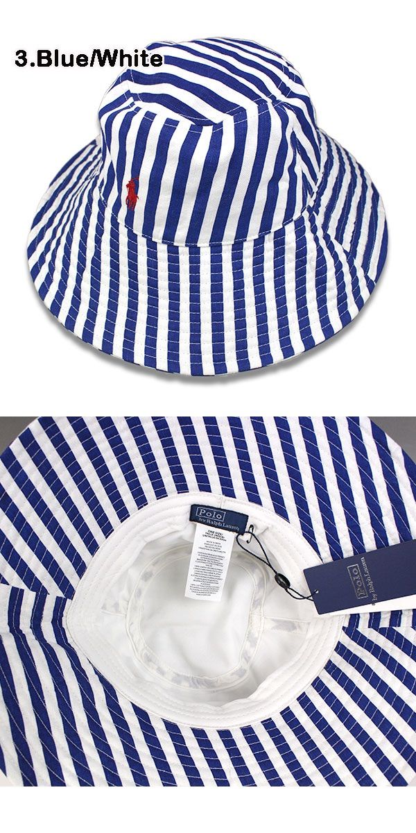 ラルフローレン ハット レディース 帽子 ストライプ Linen