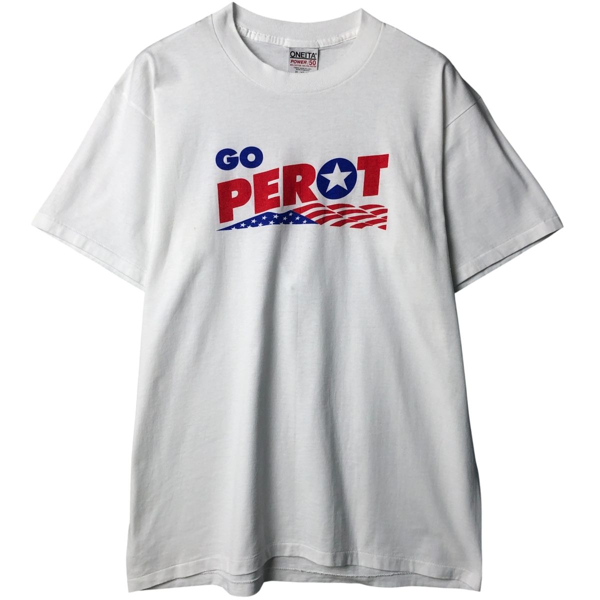 ONEITA POWER Tシャツ　フロッキープリント　ビンテージ　XL ONEITA 古着 オニータ メッセージプリントT エロT (傷や汚れあり)古着