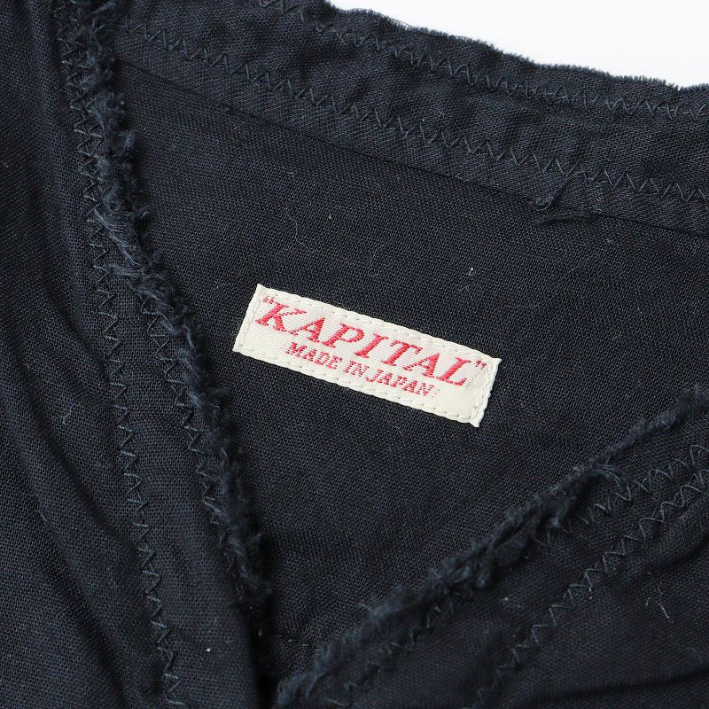 キャピタル KAPITAL 一重ガーゼSHOKAシャツ 2(M)/ブラック コットン