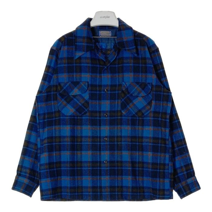 ☆PENDLETON ペンドルトン チェックウールシャツ ブルー sizeL
