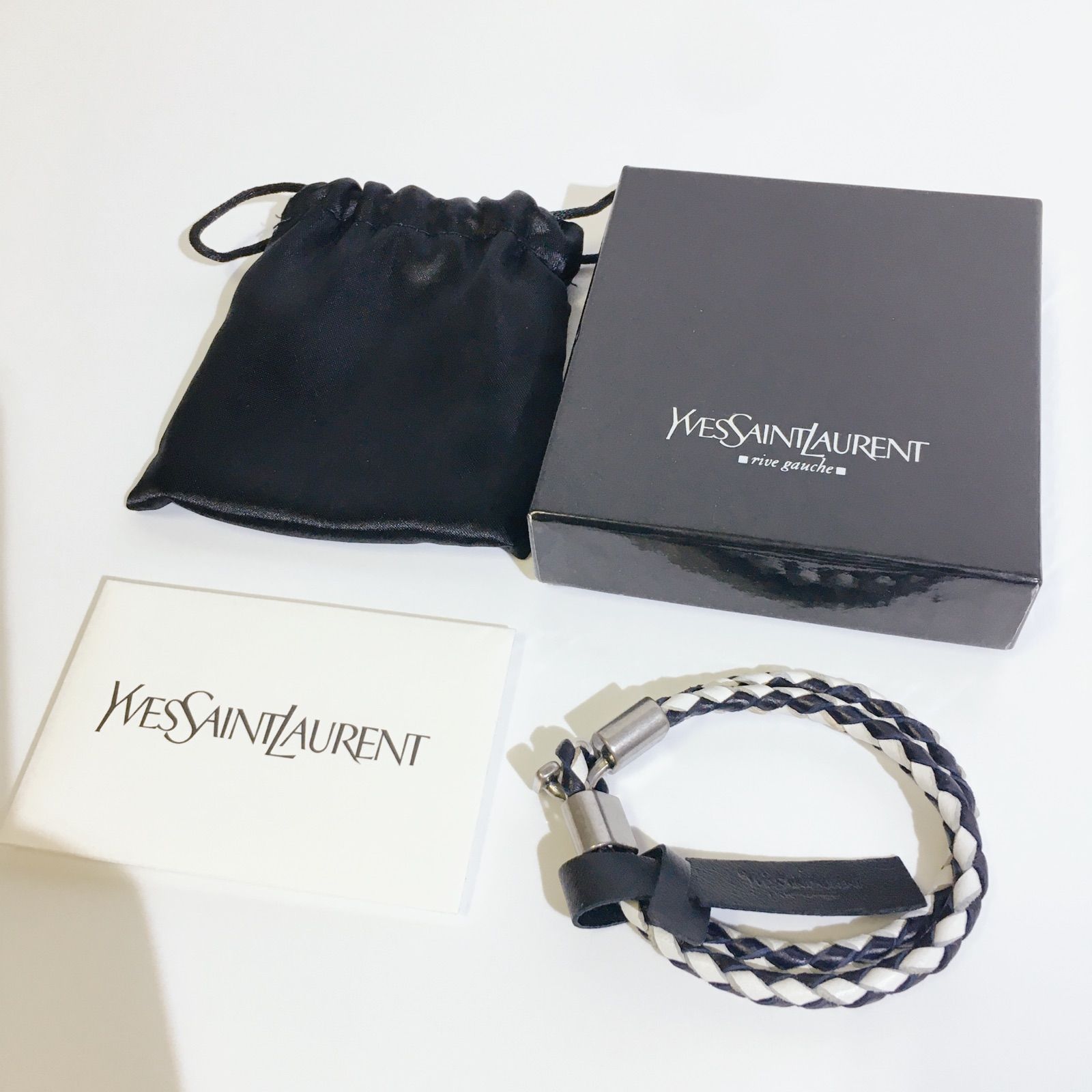 YVES SAINT LAURENT レザーブレスレット メンズ