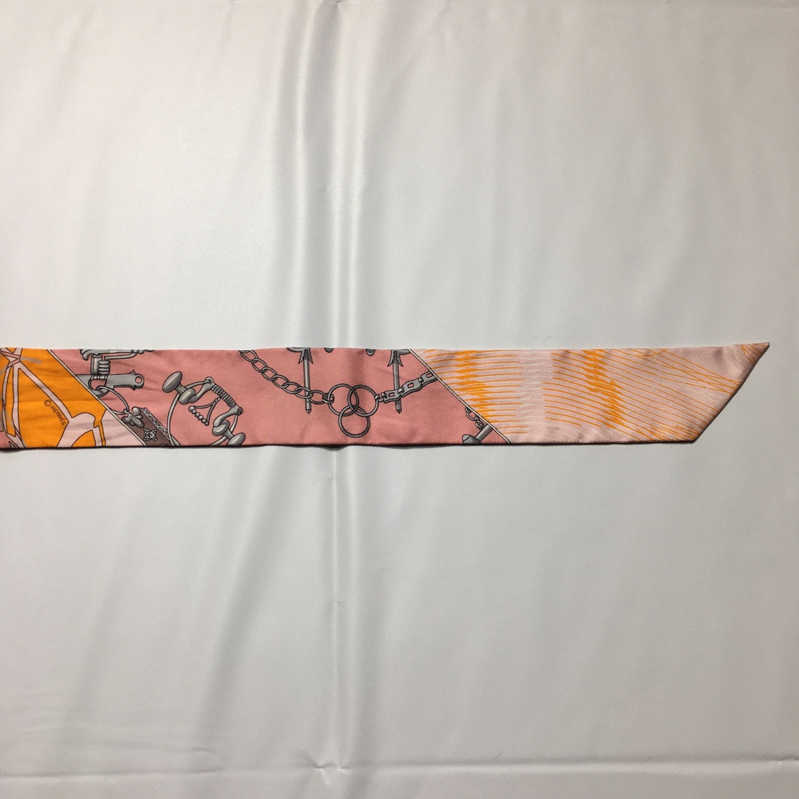 2506-285｜美品｜エルメス ツイリー スカーフ シルク ライトピンク HERMES - 2506-285｜美品｜エルメス ツイリー スカーフ シルク