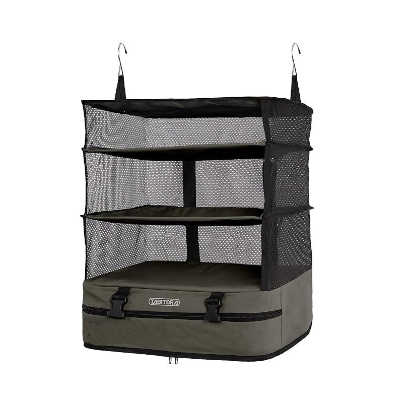 【新品】 TABITORA(タビトラ) トラベルポーチ 吊り下げ クローゼット 圧縮 衣装ケース 4段 衣装ラック 吊り下げポーチ 収納 旅行 アレンジケース (taupe, XL) 0