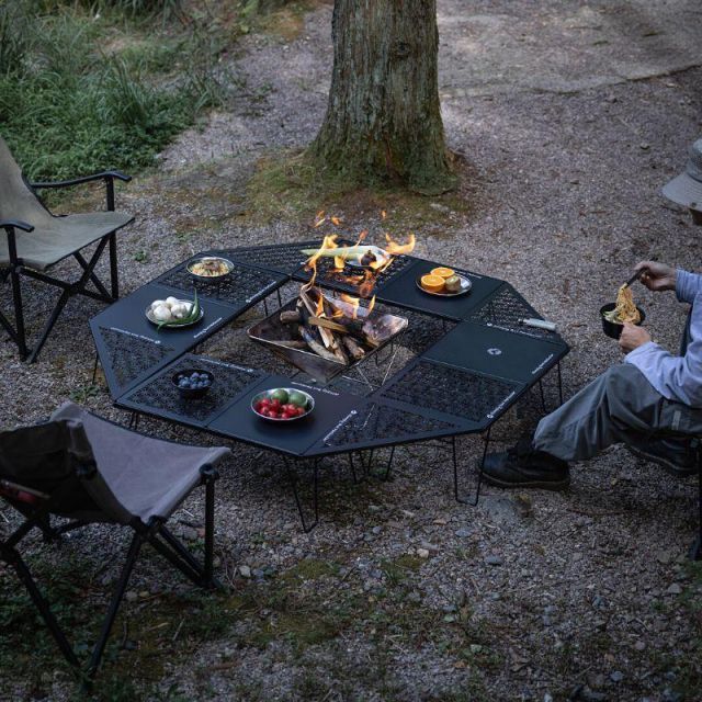 フィールドラック 天板 連結 黒 三角コーナー コーナー 囲炉裏
