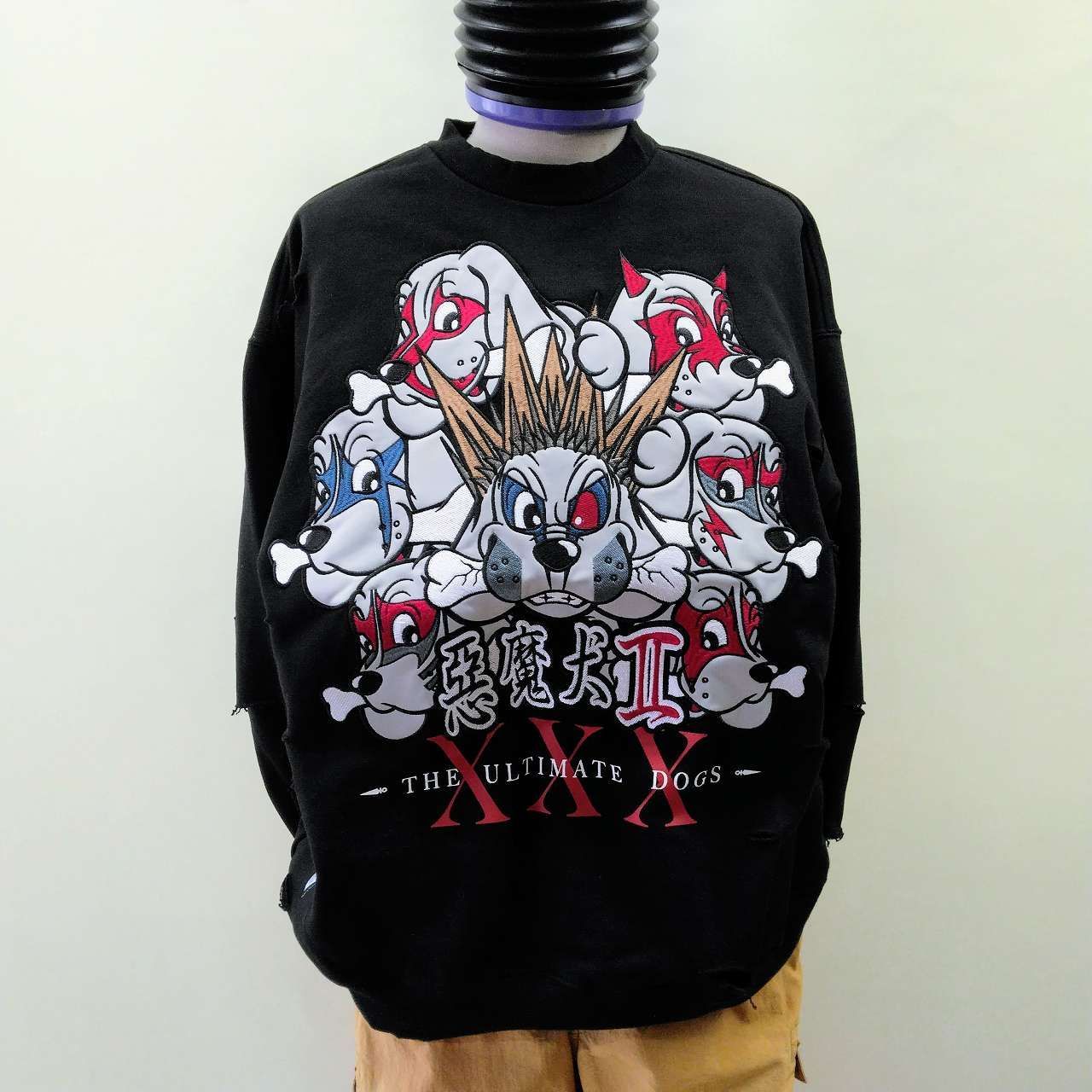 GALFY 中型犬 ダメージトレーナー Lサイズ ガルフィー GALFY コグレトレーナー ダメージ加工 黒 サイズ L（中型犬