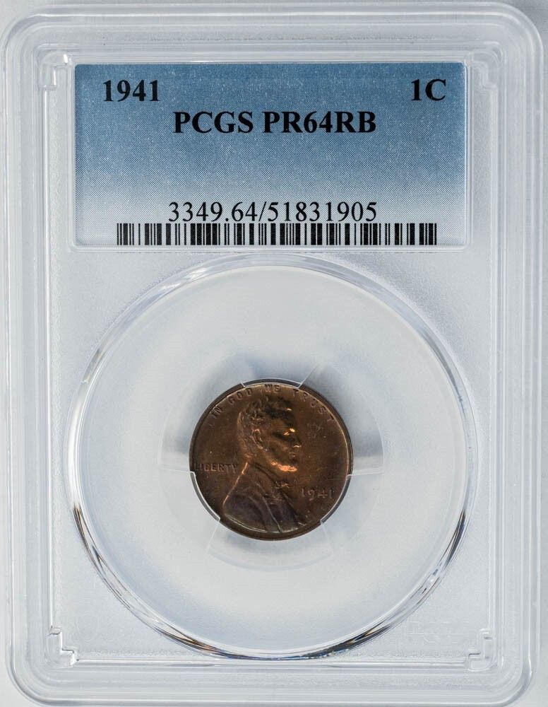 1941 Lincoln Cent 1c PR64RB PCGS 949864-13