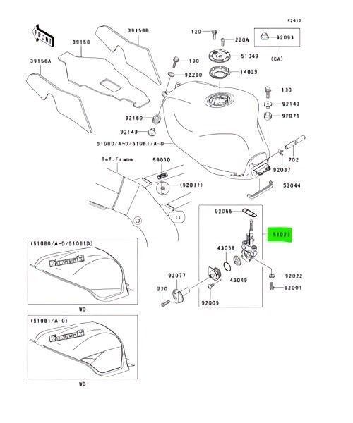 カワサキ ニンジャ ZX 6R フューエルタップ Tap Fuel KAWASAKI 純正