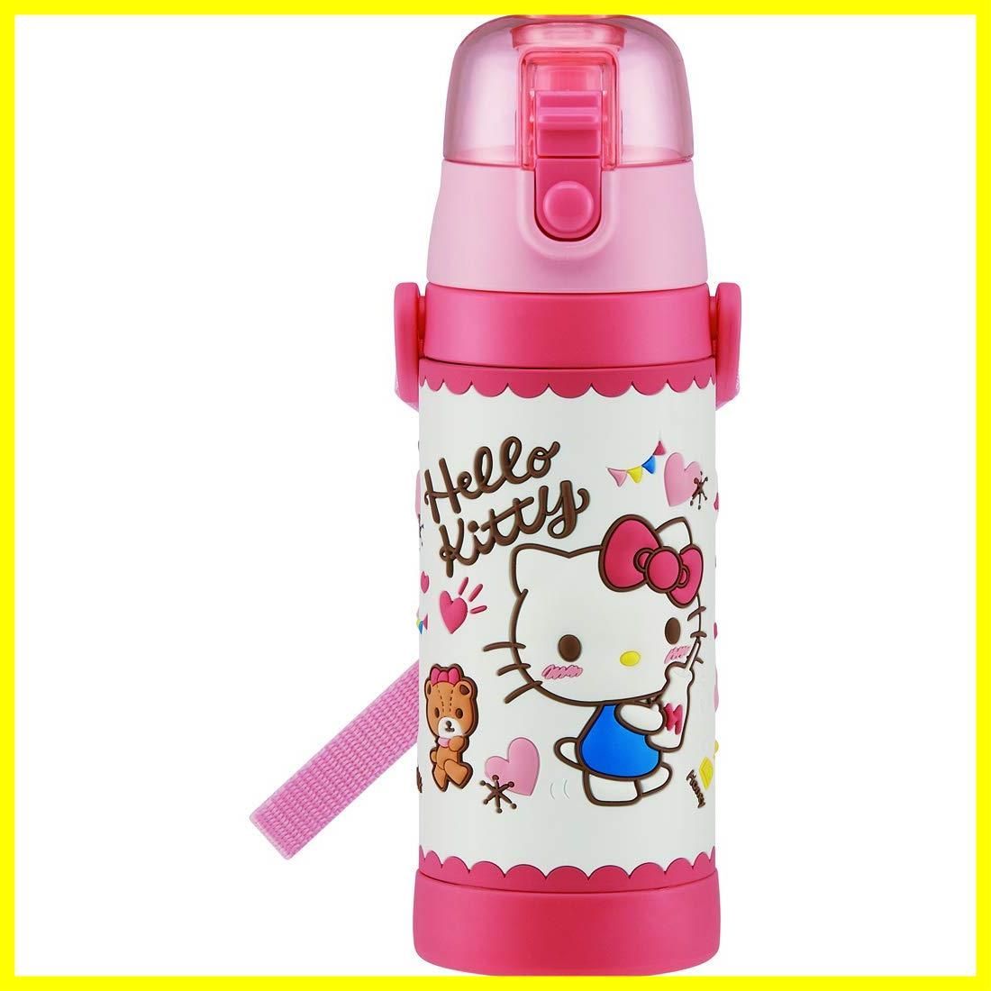 【在庫処分】こども 子供 キッズ かわいい スポーツボトル 3D立体プリントwaterbottle 水瓶 サンリオ 保冷専用 女の子 子供に優しい軽量タイプ おやつタイム キティ SDPV5-A 480ml 直飲み 水筒 ステ