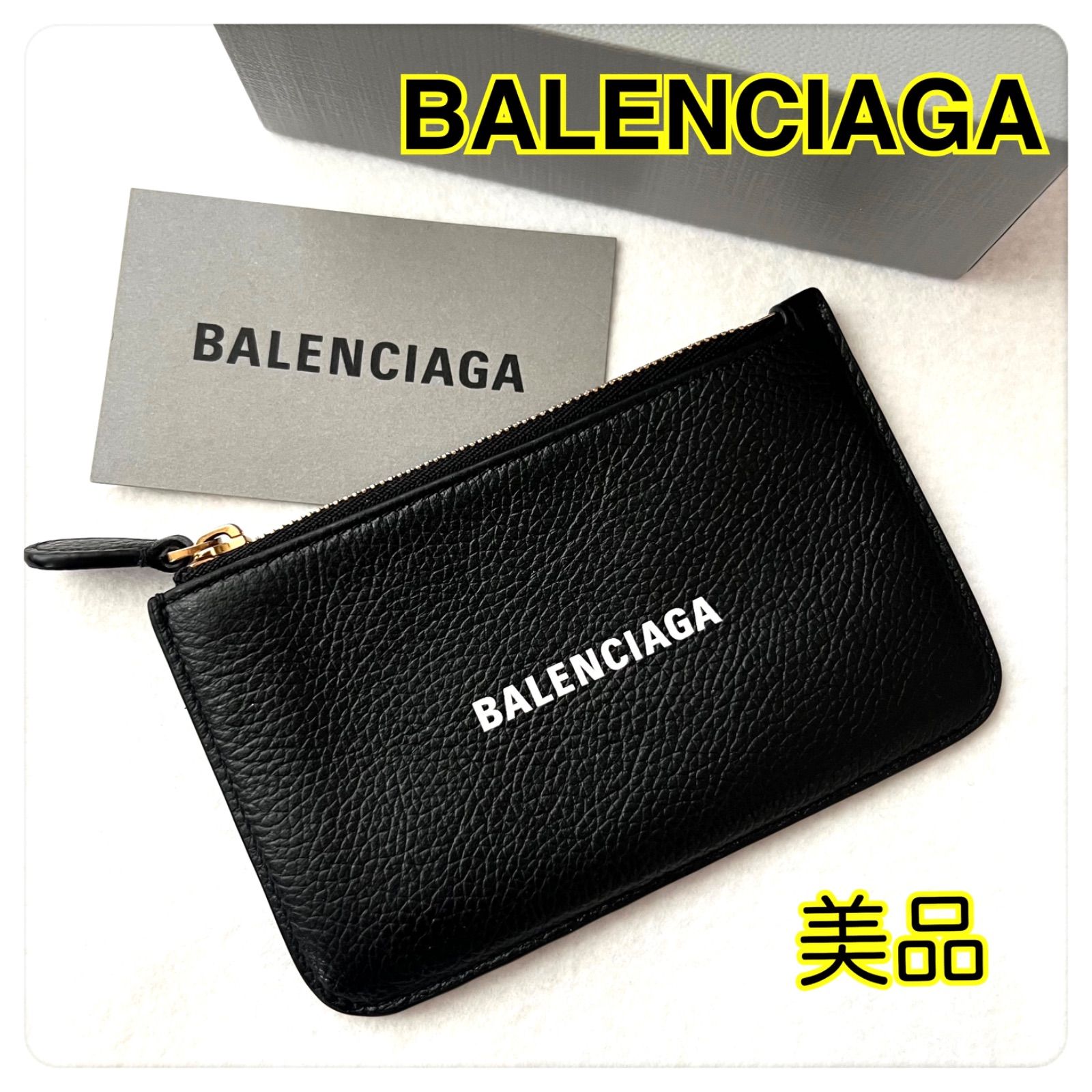 美品✨ BALENCIAGA バレンシアガ コインケース カードケース 黒 ロゴ