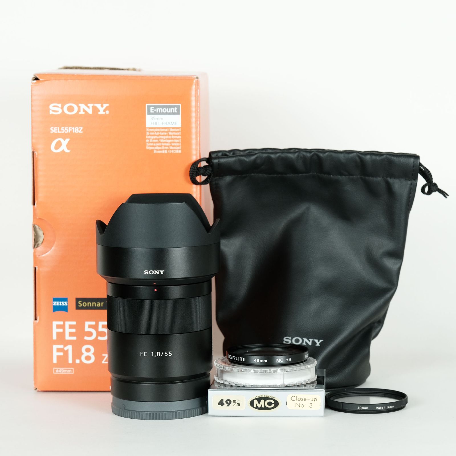 Sony Eマウント ZEISS FE 1.8/55 レンズフィルター付 Sony Eマウント ZEISS FE 1.8/55 レンズフィルター付 Sonnar T