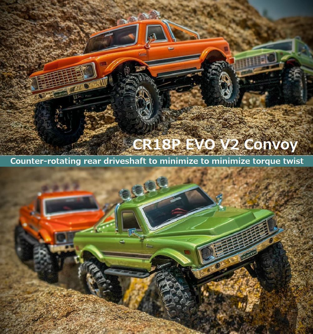 高性能☆ Hobbyplus CR18P EVO V2 CONVOY 2Speed Portal Axle トルク