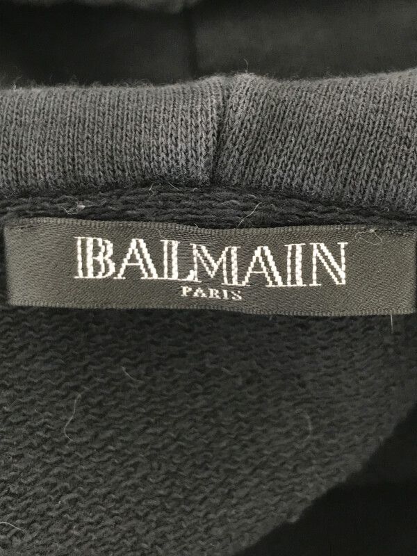 BALMAIN HOMME バルマン オム ダブルジップ ノースリーブスウェットパーカー ブラック XS