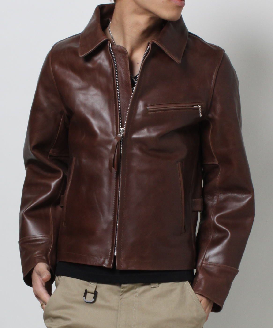 FREEDOM レザージャケット トラッカー ブラウン 茶 牛革 肉厚