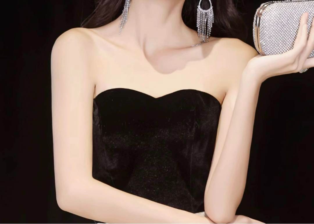 フリルのチュールスカートがオシャレ バイカラーベア ドレス - メルカリ