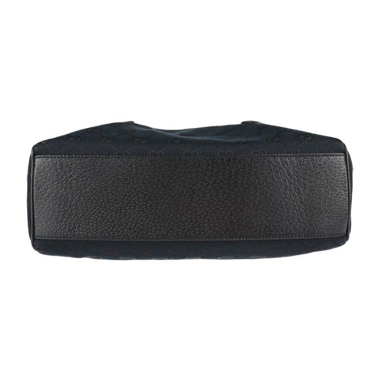 GUCCI グッチ ハンドバッグ 152457 キャンバス レザー ブラック GG