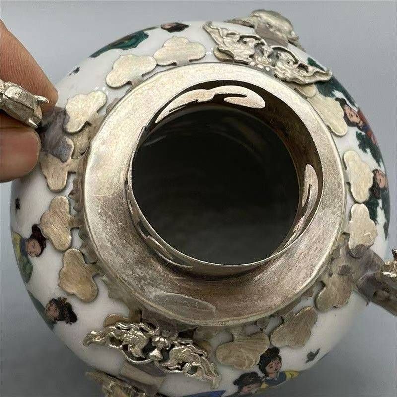 中国古玩　色絵人物図香炉A 中国古玩 色絵人物図香炉A 福袋特集 2024 中国古玩 色絵人物図香炉