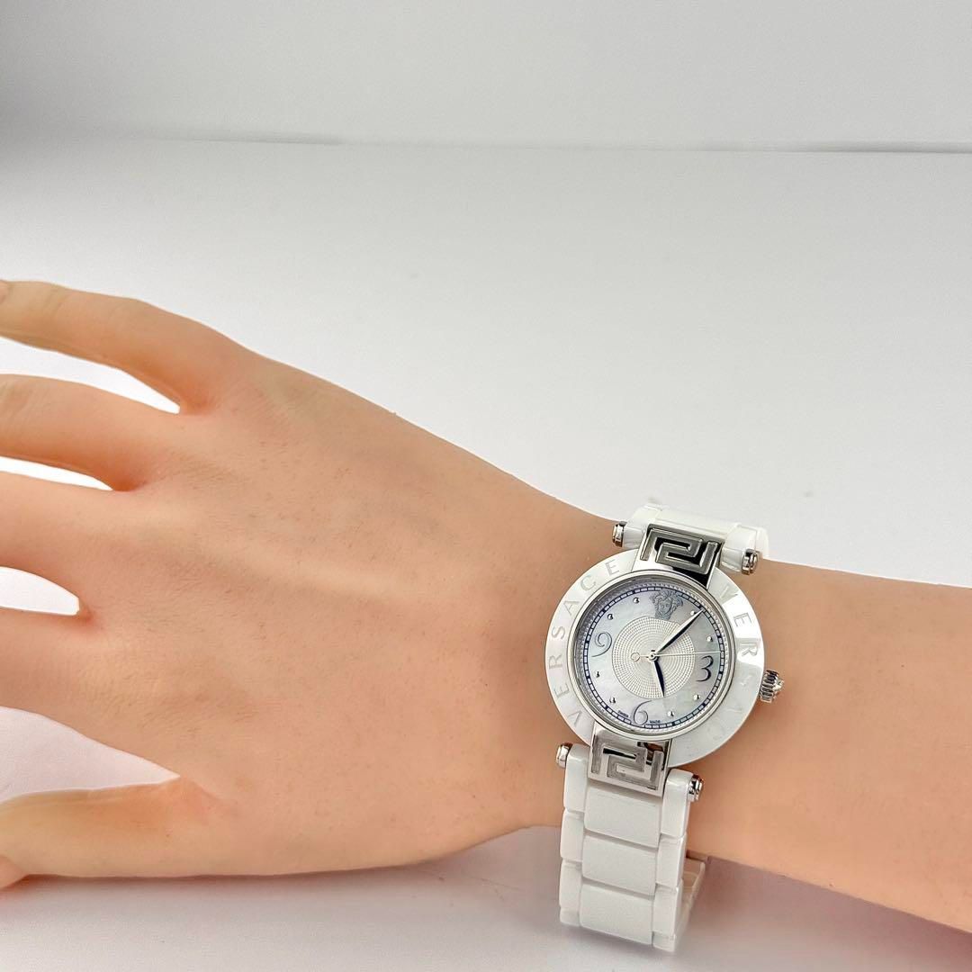 ヴェルサーチ メデューサ シェル セラミックベルト メンズ レディース 男女兼用 電池 腕時計 810