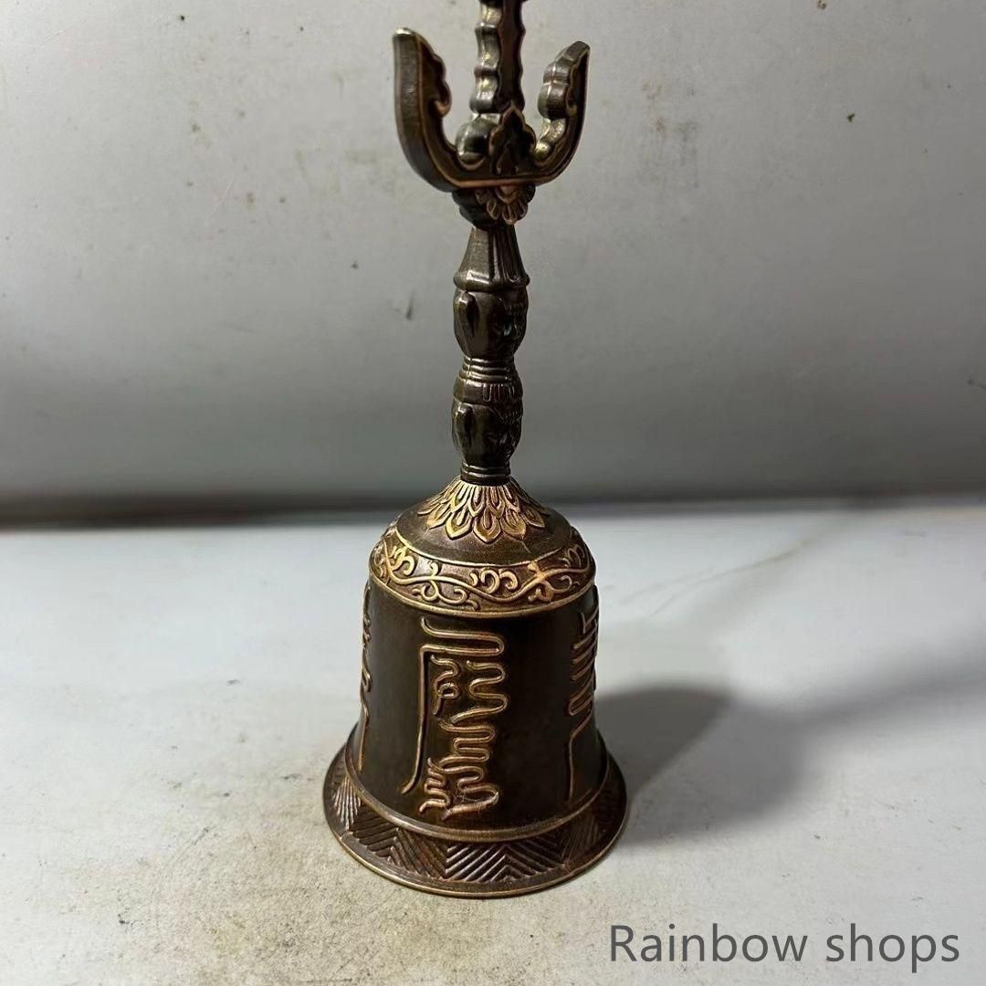 浮彫天蓬帝鐘天蓬鐘鈴 道家用品 三清鈴 三叉金剛鈴 仏具 置物 新品未使用】浮彫天蓬帝鐘天蓬鐘鈴 道家用品 三清鈴 三叉金剛鈴 仏具