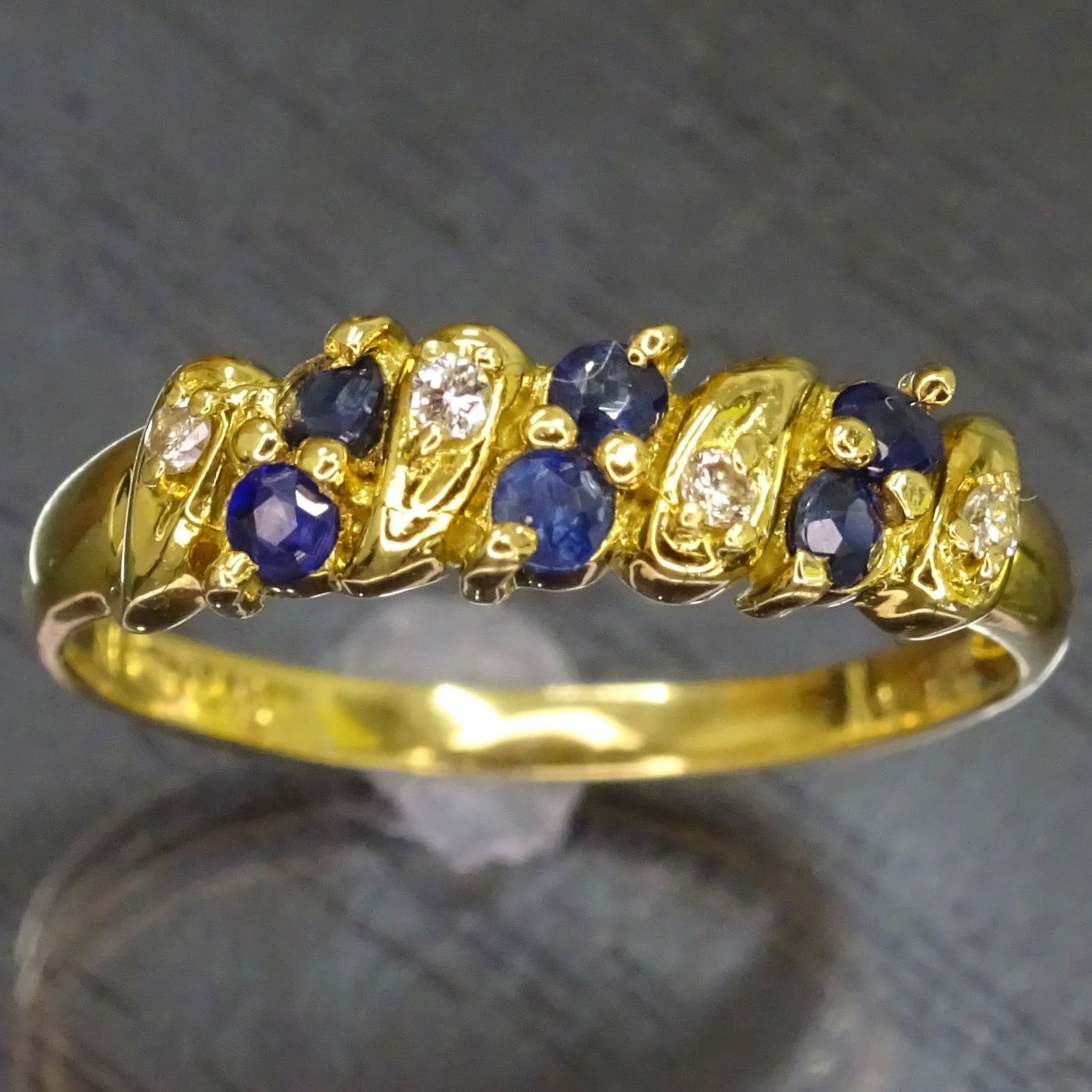 18金 K18 ゴールド GOLD 750 天然サファイア0.25ct 天然ダイヤモンド