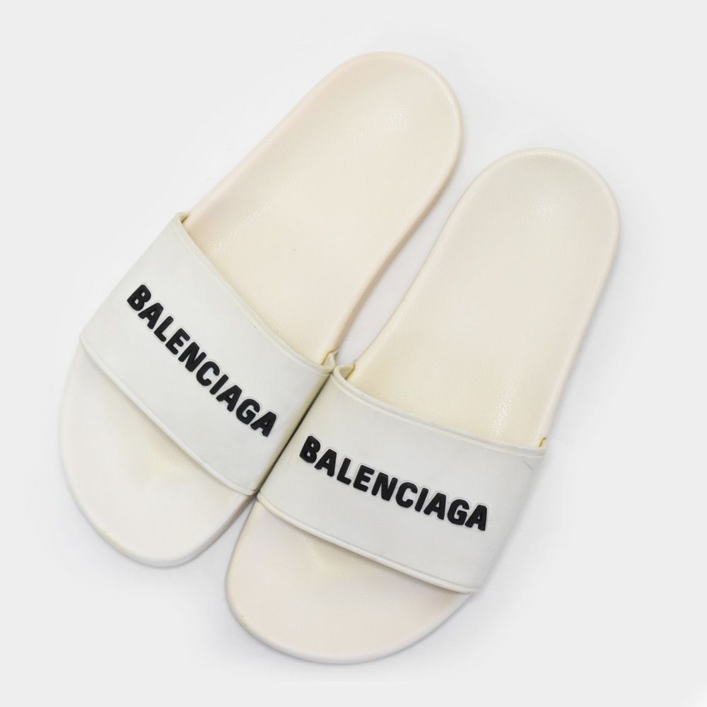 BALENCIAGA POOL SLIDE RUBBER LOGO SANDAL バレンシアガ ロゴ