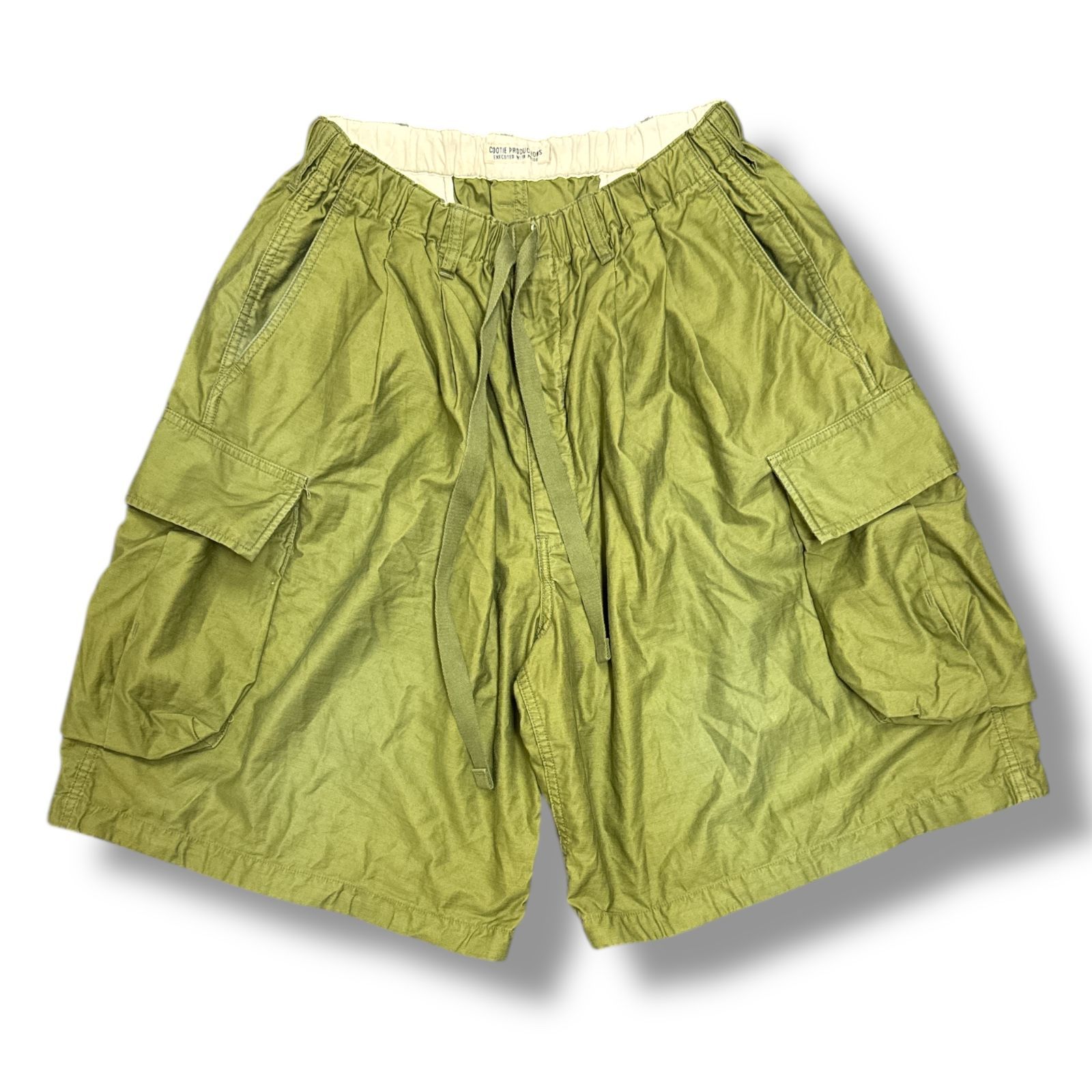 ★ 参考上代27500円 COOTIE PRODUCTIONS 21SS Back Satin Error Fit Cargo Easy Shorts バックサテン エラーフィット カーゴ イージーショーツ クーティー CTE-21S110 オリーブ M