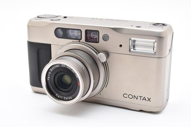 CONTAX TVS｜ コンパクトフィルムカメラ｜カールツァイスVario-Sonnar搭載｜純正ケース＆リチウム電池付き｜液晶漏れわずか 全体 ｜フィルムならではのクラシック描写