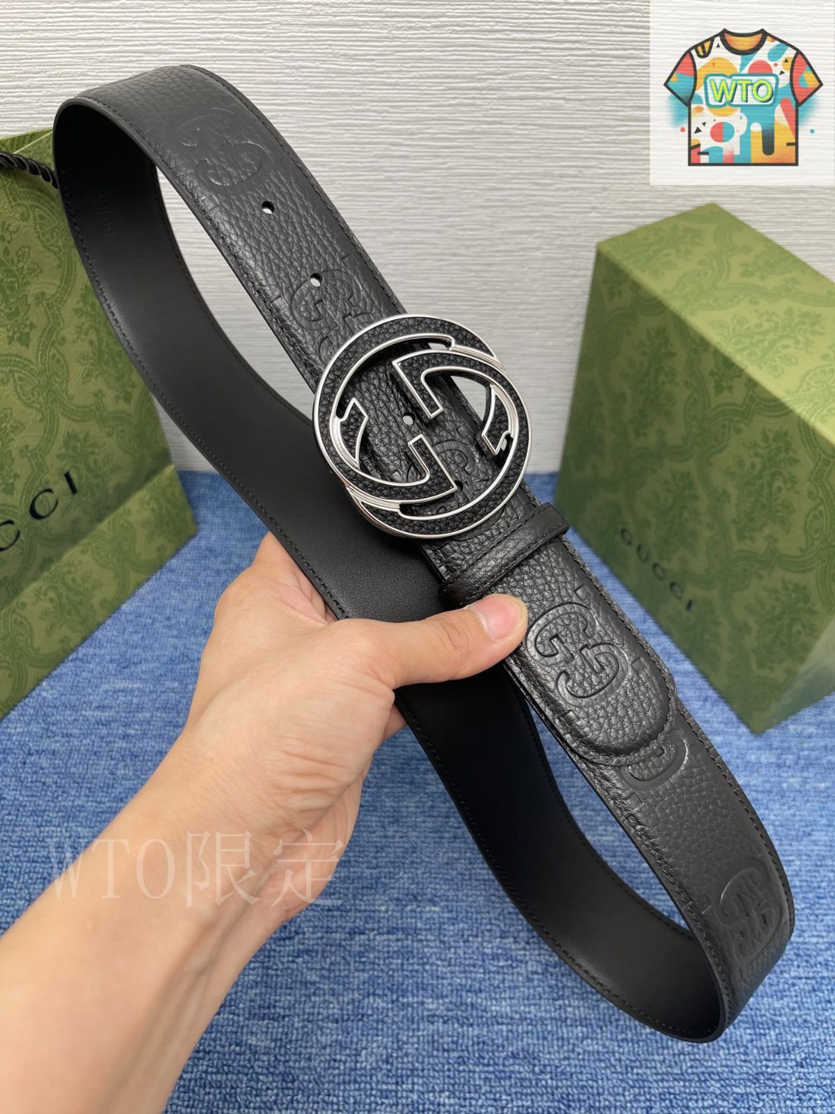 ★(中古美品) GUCCI ダブルGロゴ ベルト ブラック★ 美品】Gucci ブラックレザー ダブルGロゴ ベルト - メルカリ