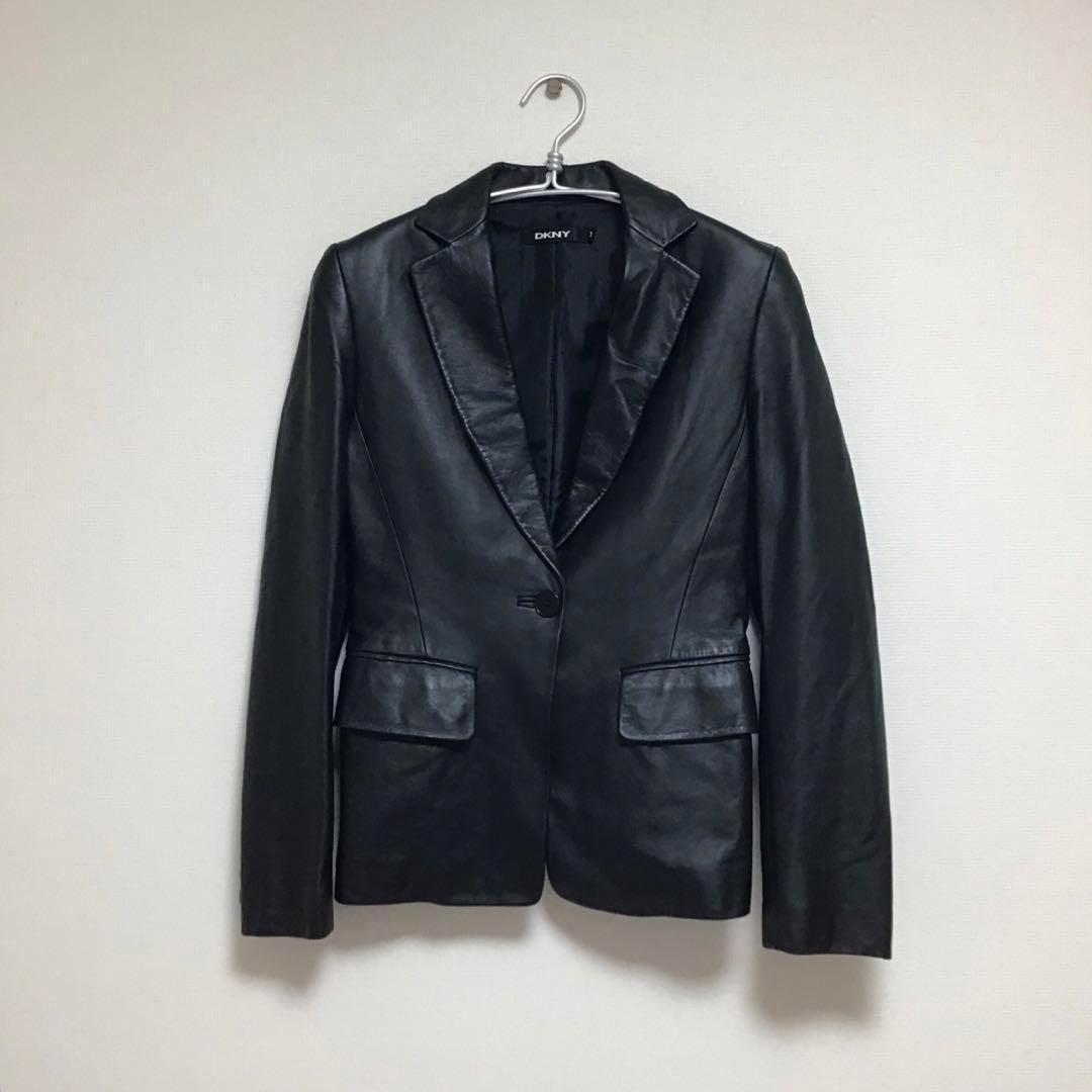 DKNY ディーケーエヌワイ レザージャケット 黒 ブラック サイズ2