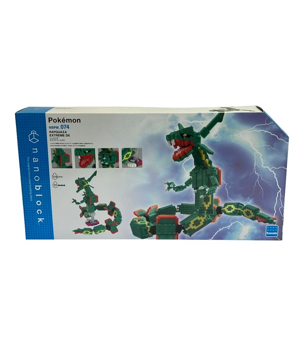 美品 kawada ナノブロック NPBM-074 ポケットモンスター レックウザ エクストリームDX