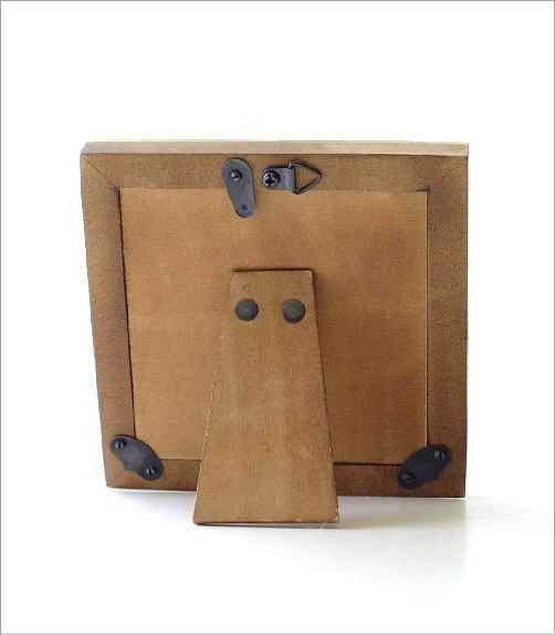 フォトフレーム 写真立て おしゃれ 卓上 壁掛け 正方形 スクエア 真鍮