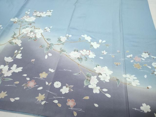 平和屋着物○訪問着 友禅 枝花文 暈し染め 正絹 逸品 CAAZ1132vf
