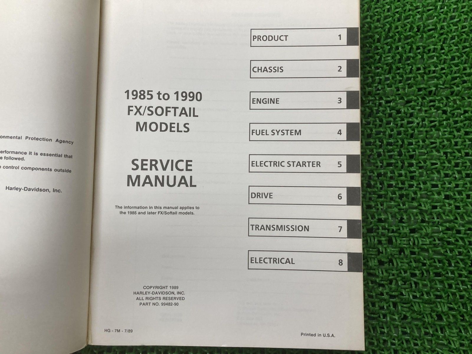 FX ソフテイル サービスマニュアル ハーレー 正規 バイク 整備書 配線図有り SOFTAIL 1985TO1990 車検 整備情報 77