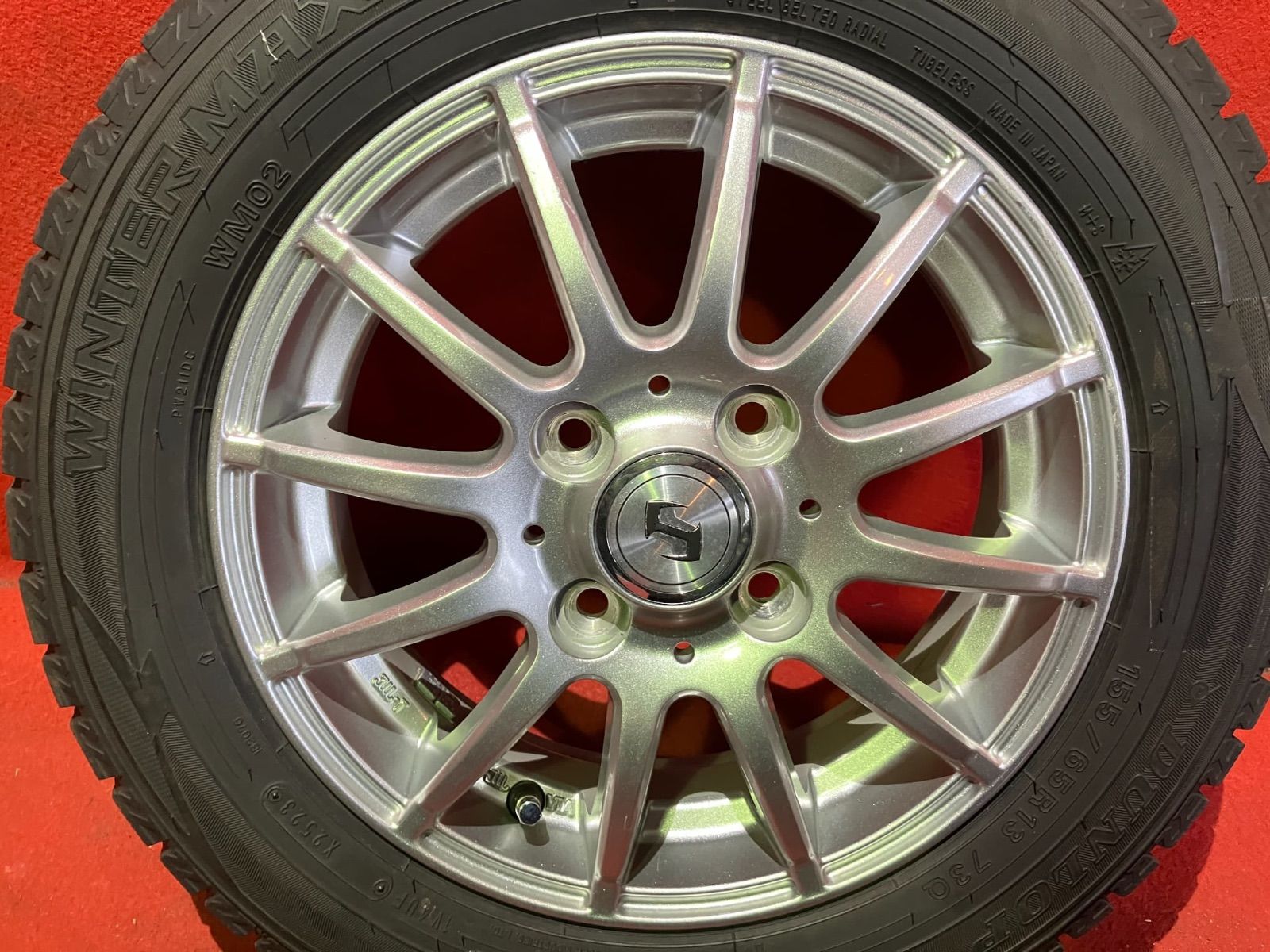 最大90％オフ送料無料。 スタッドレスタイヤホイールセット 155 65R13 DUNLOP WM02 13x4.0 45 100 4H 社外 SECRET 4本SET